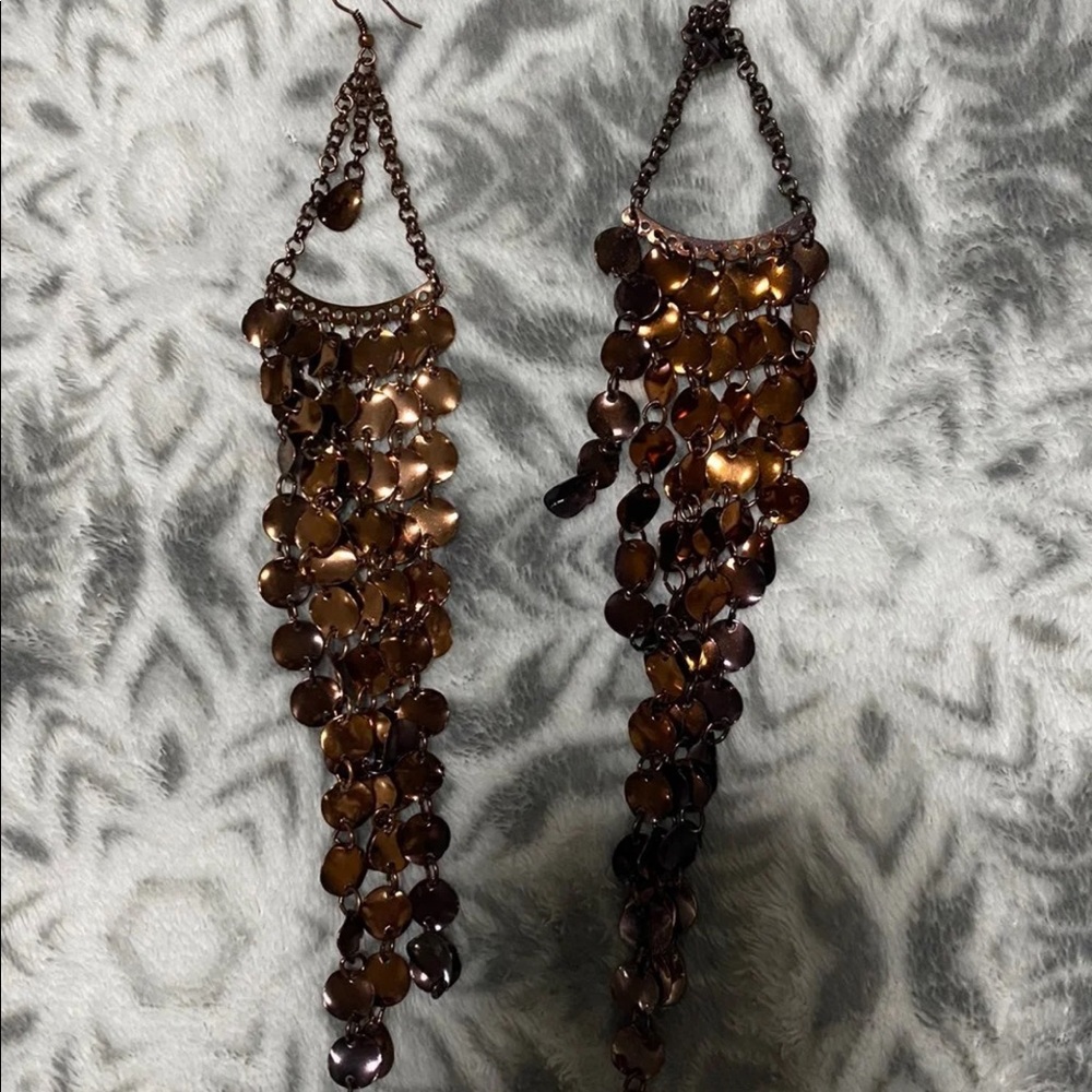 Copper colored dangling earrings